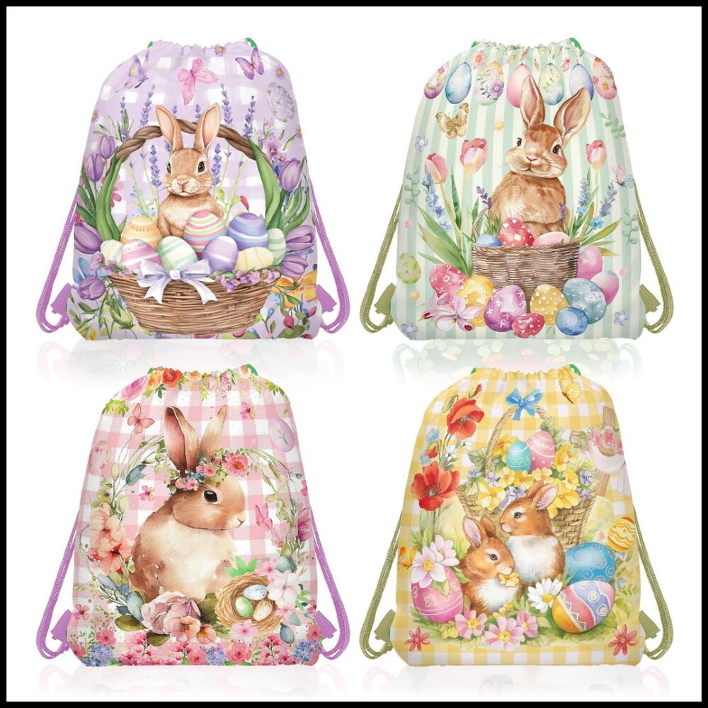 Easter Drawstring Backpack Set Non-Woven Gym Trav… - image 1